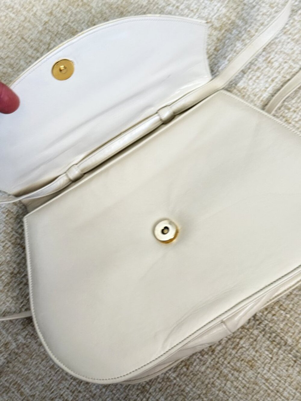 Bally crossbody bag Vintage women's milk color leather made in Italy - Picture 5 of 7